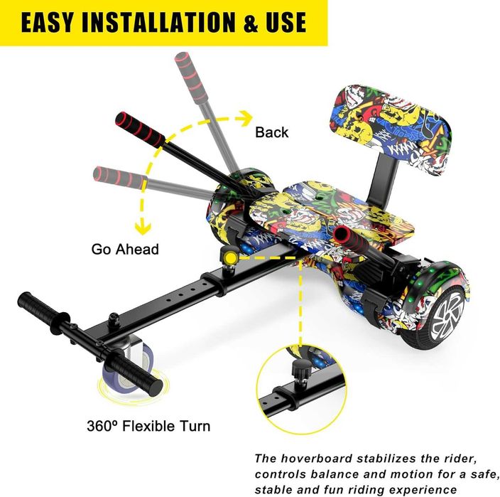 Gokard SISIGAD 6,5 cala + nakładka Hoverboard Kart