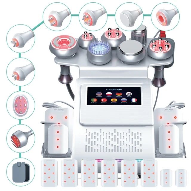 Multifunções 9 em 1 Cavitação 80k Radiofrequência Lipolaser + Curso