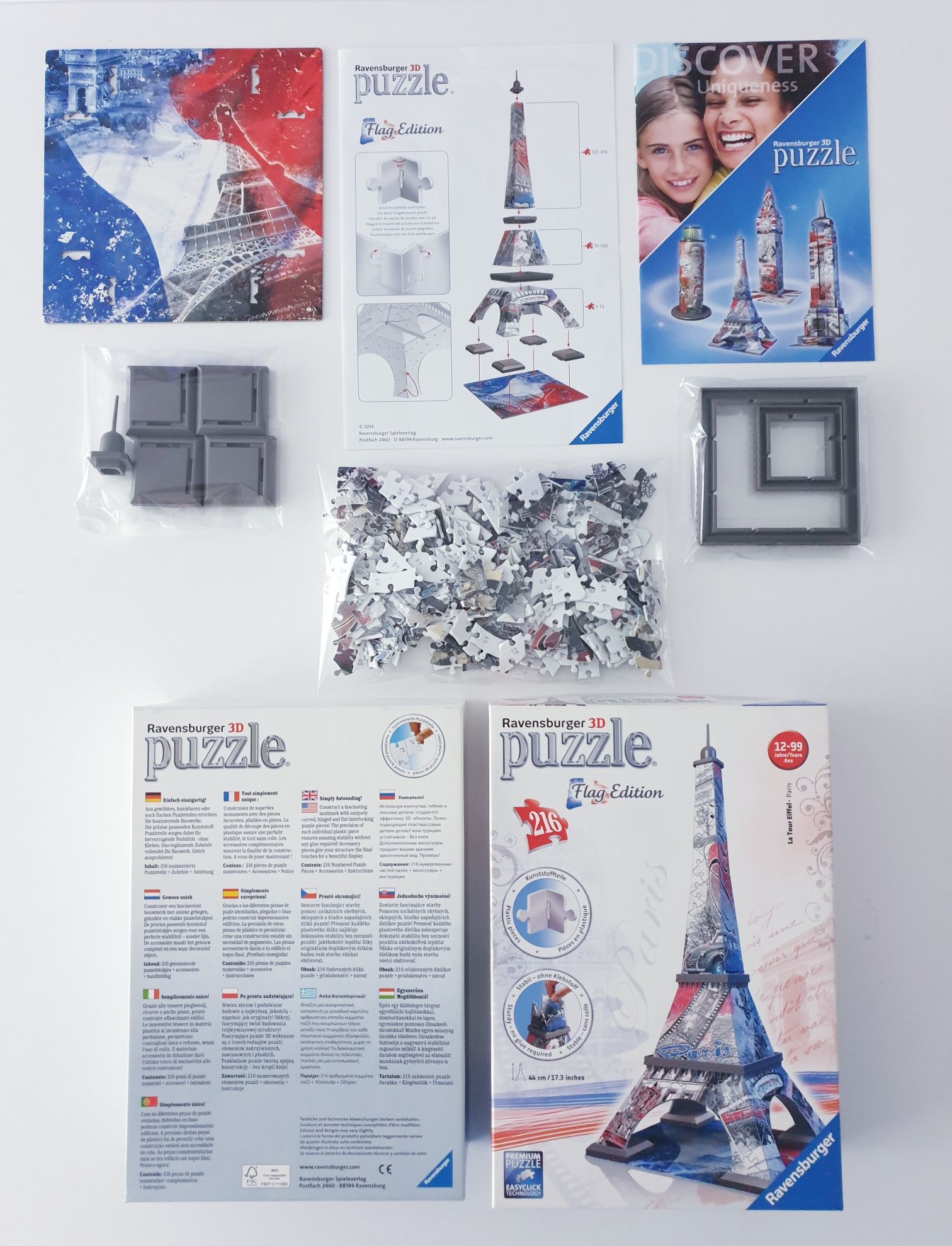Puzzle 3D Ravensburger WIEŻA EIFFLA Flag Edition 216 el