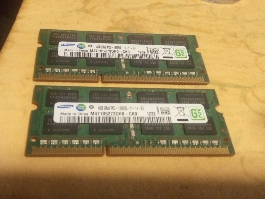 2 Memórias Samsung RAM 4Gb 2Rx8 Pc3-12800S (portes desde3.51€)