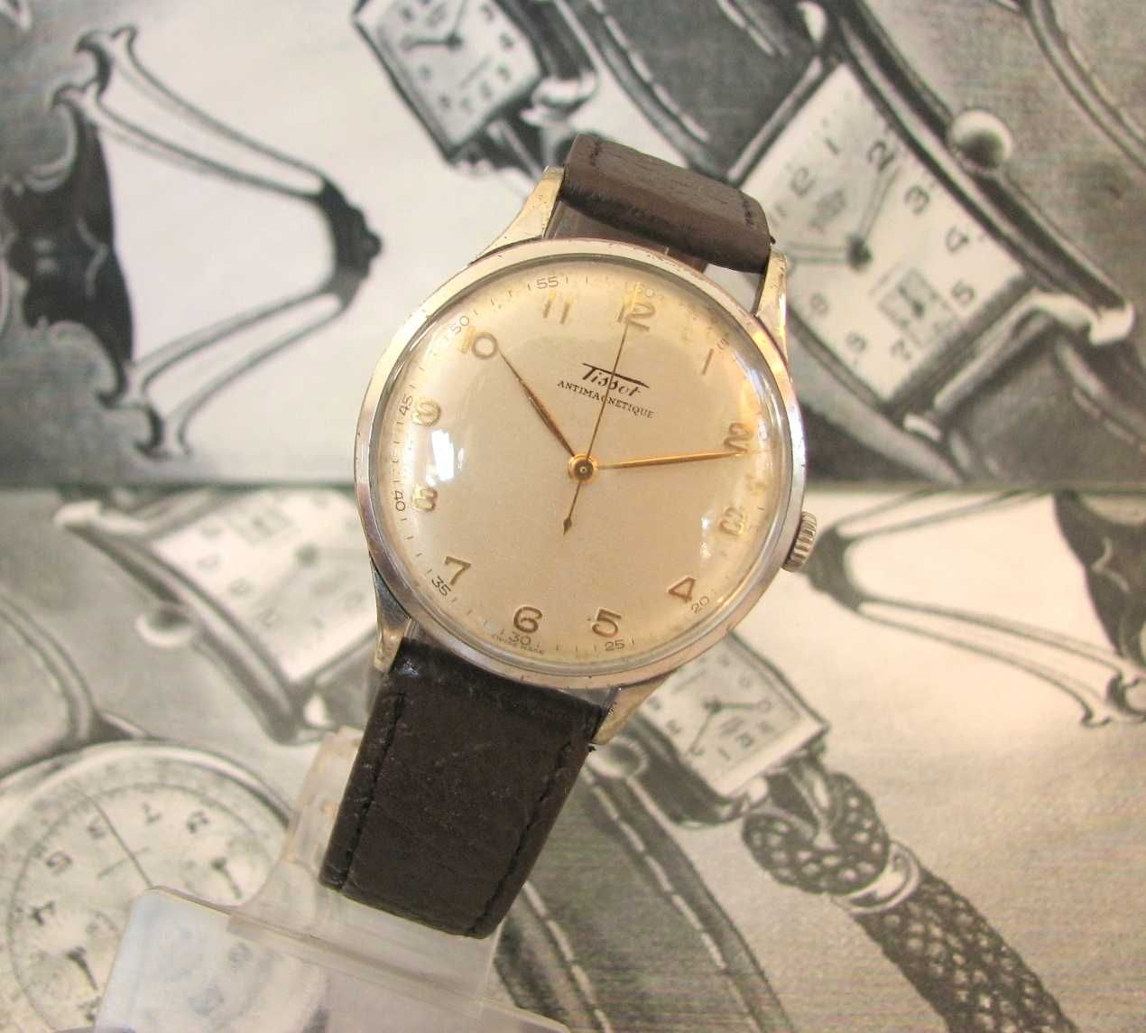 Classic vintage zegarek WW2 TISSOT 16 Jewels piękny duży model Swiss