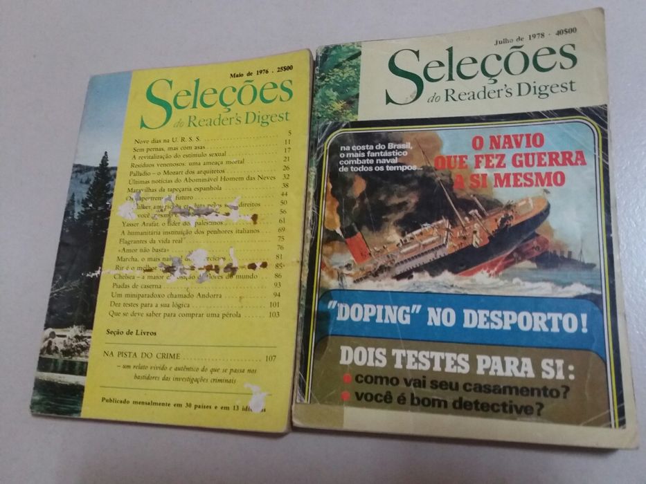 Lote de 9 revistas Seleções do Reader's Digest (anos 70 e 80)