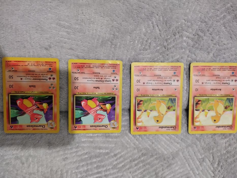 Conjunto 4 cartas Pokémon base set 1999