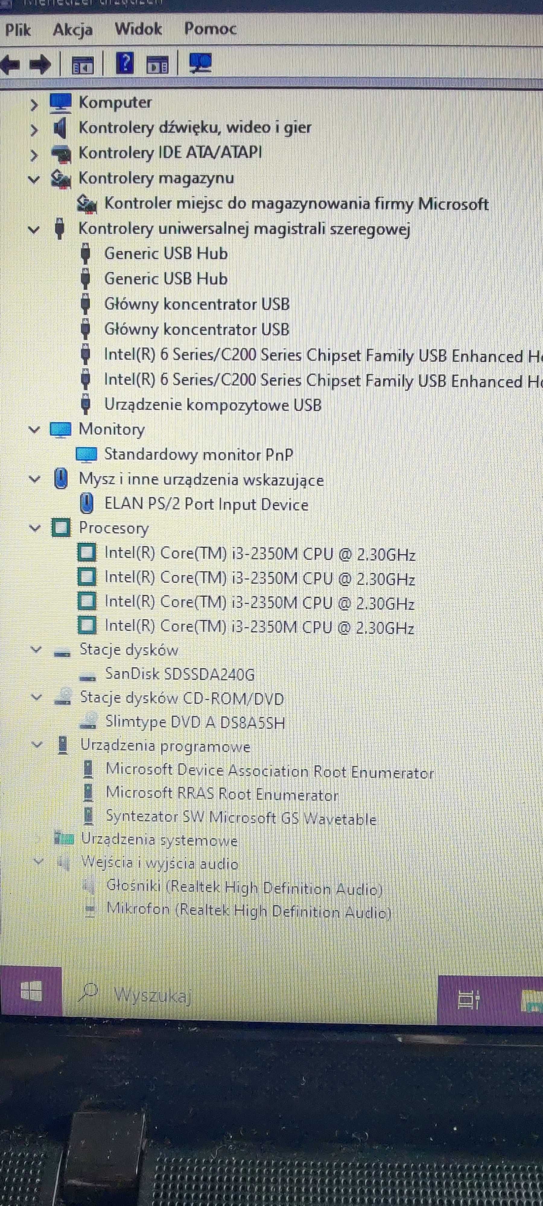 Samsung 300E -15,6 cala -Core i3 4x2,30 GHz -6GB Ram -240GB SSD -Win10