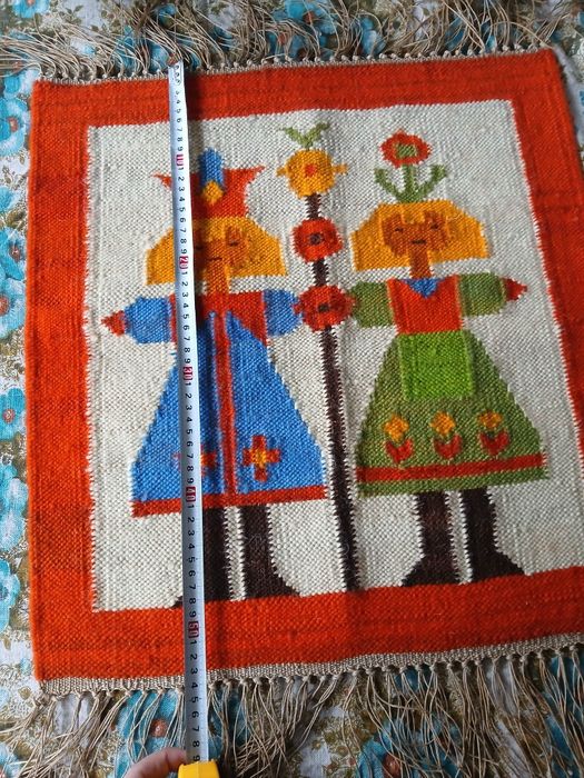 Cepelia PRL wełniany kilim krakowska para fajny prezent świąteczny