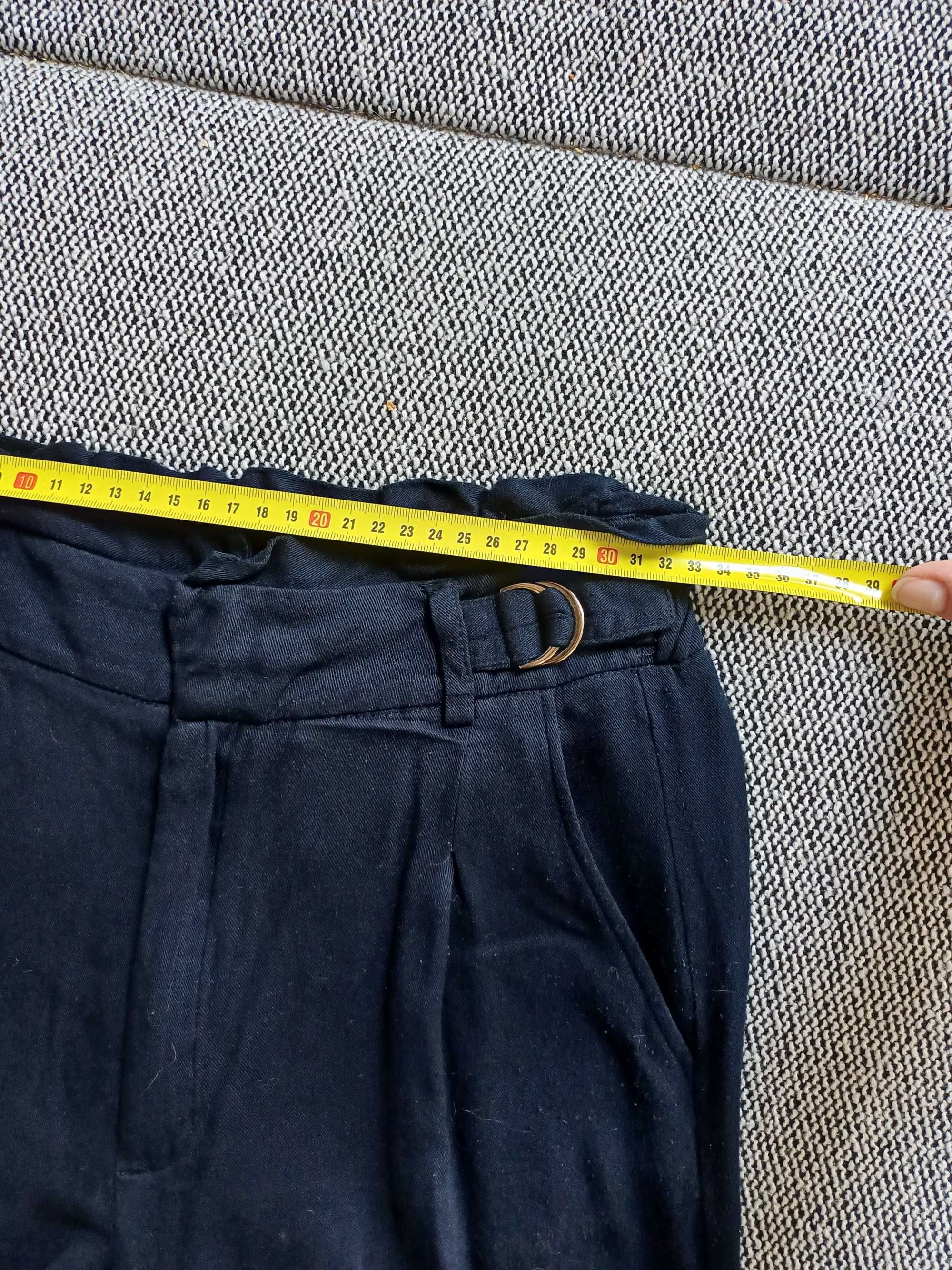 Top Secret Granatowe Spodnie Wiskoza 34 XS