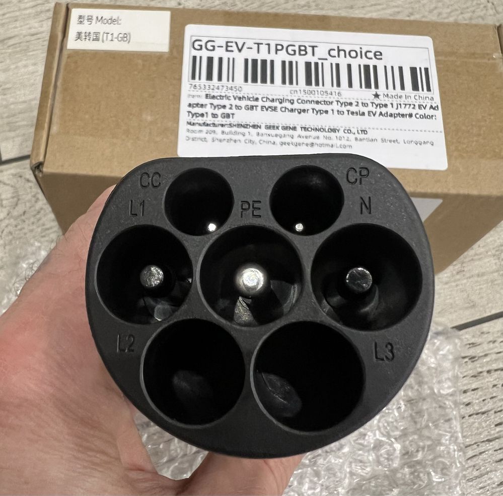 Переходник Type1 на GBT - 7,2 кВт - заводское ТОП качество!