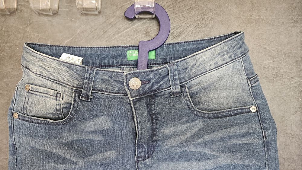 Spodnie Benetton dziewczynka  młodzieżowe jeans 3/4 rozmiar na 160 2xl