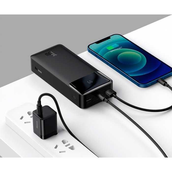 Павербанк Power Bank Baseus Bipow 30000mAh 15W Black ГАРАНТІЯ