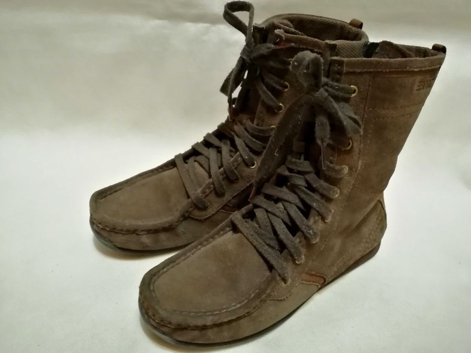 ESPRIT- Świetne Damskie Krótkie Skórzane Kozaki jak NOWE !!! 39