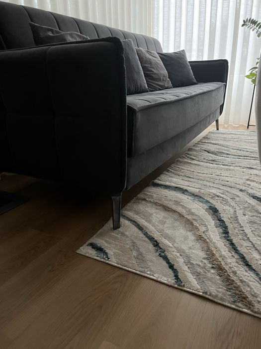Sofa cama azul de sala