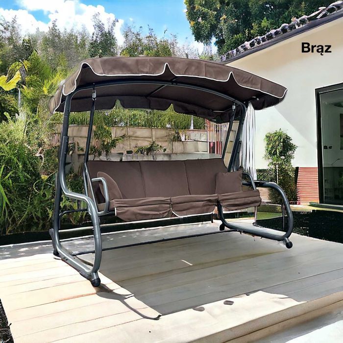 Huśtawka ogrodowa / 3 kolory / Bujana i wolnostojąca / 3 osobowa