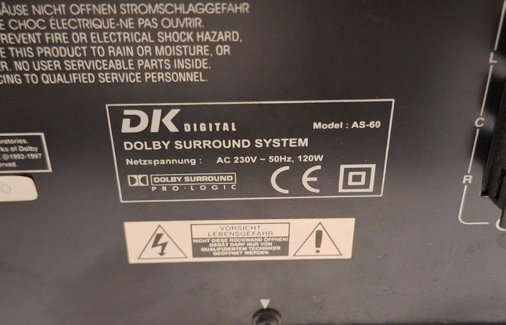 Subwoofer aktywny do kina domowego DK Digital AS-60 srebrny