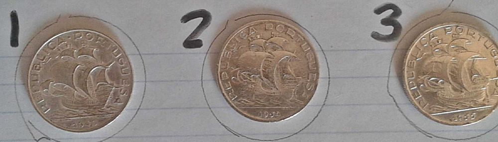 Moedas PRATA 10 escudos Portugueses. Caravela Silver Coin