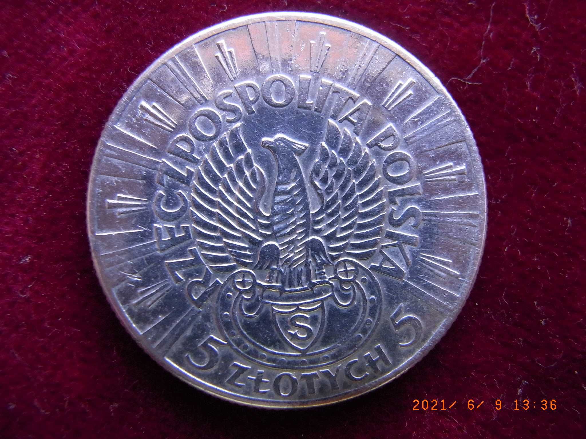 5 złotych - 1934 PIŁSUDSKI orzeł strzelecki.Bardzo dobry stan.TOP !