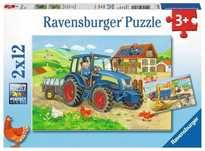 Puzzle 2 x 12 elementów. Ciężka praca. Ravensburger