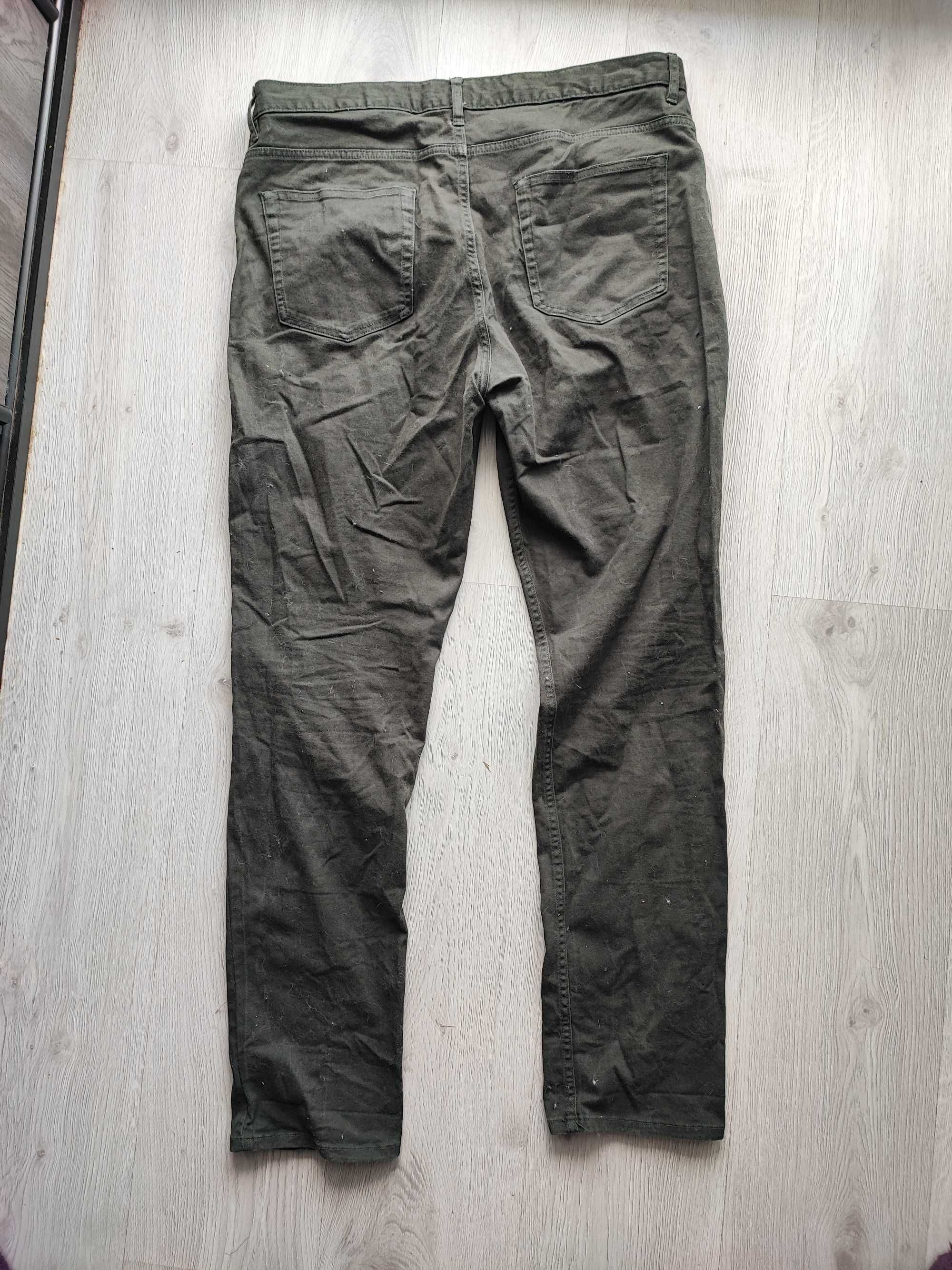 Czarne proste spodnie H&M rozmiar 34 L 98% bawełna % elastan