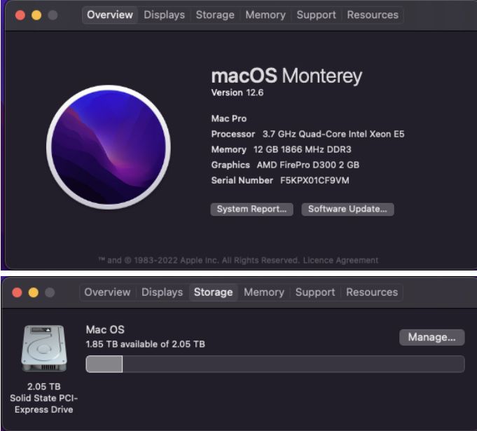 Komputer MAC PRO Apple 2.05 TB