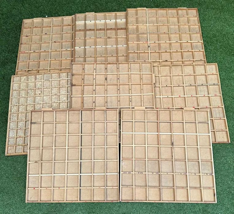 Gavetas antigas de arrumação de coleções 46X46 cm