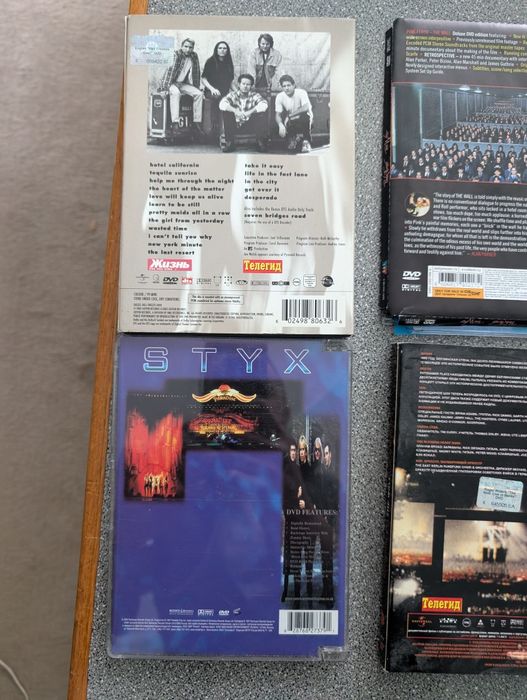 DVD ліцензія David Gilmour, Pink Floyd. Roger Waters. Styx. Eagles