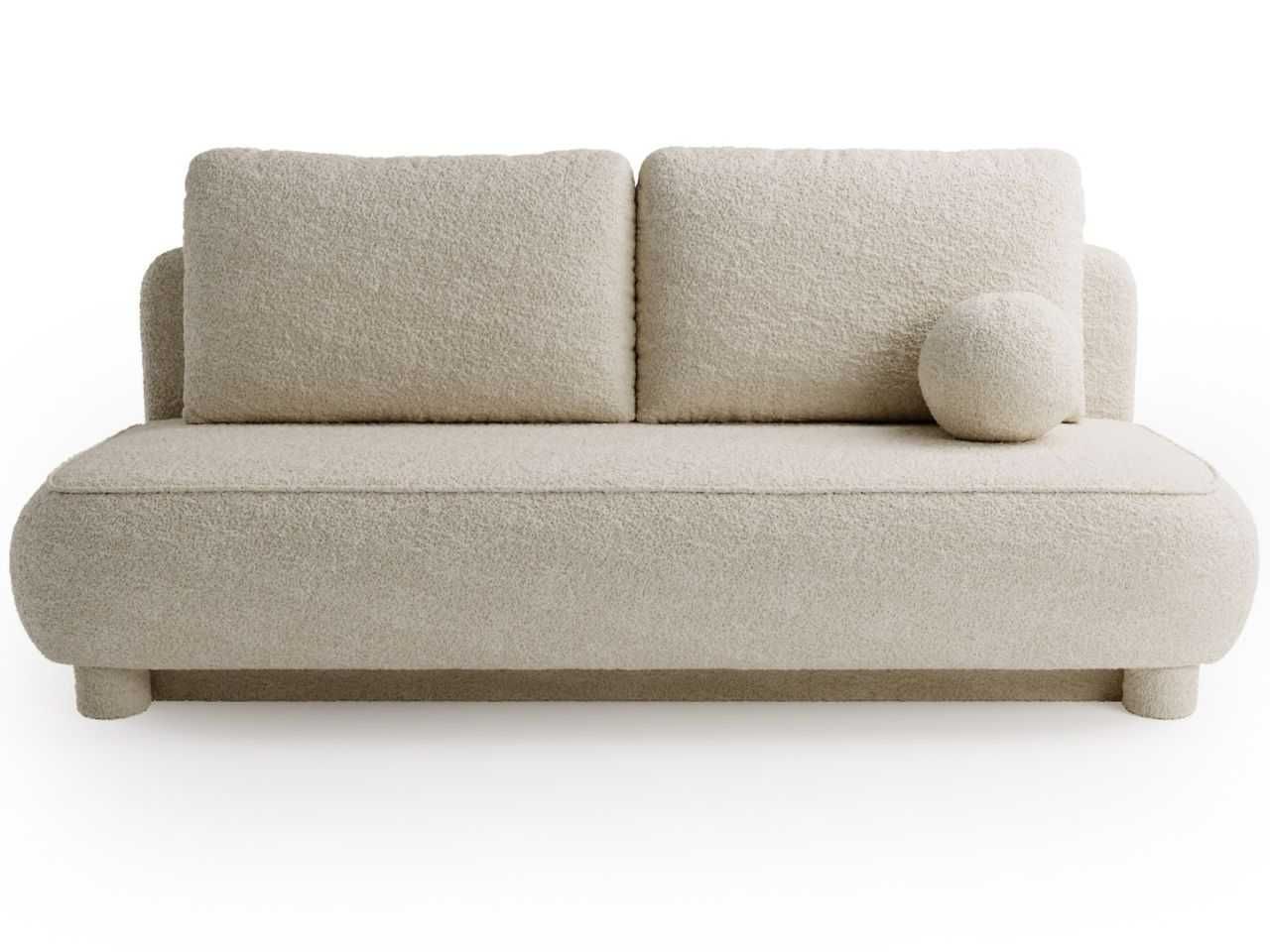 Sofa z funkcją spania i pojemnikiem Bali tkanina boucle