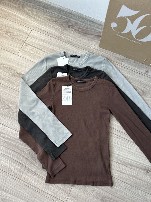 Лонгслів ZARA кофточка з вареним ефектом