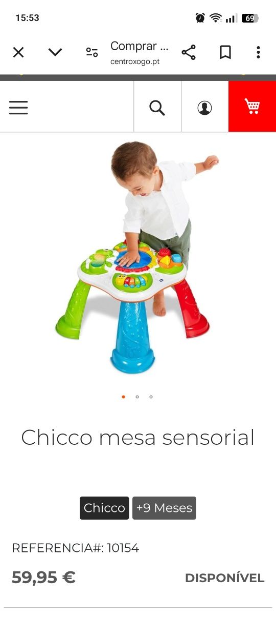 Mesa Chicco Actividades Sensoriais