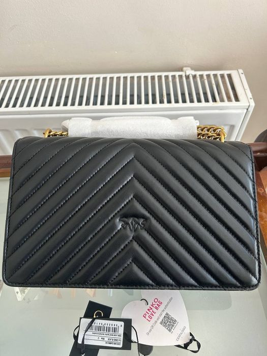 NOWA! Torebka pinko Love Chevron 27cm-Skan NFC -cały zestaw z metkami!