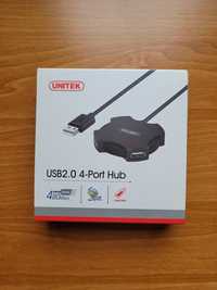 Nowy hub rozdzielacz USB Unitek Y-2178 4-Port 2.0 czarny