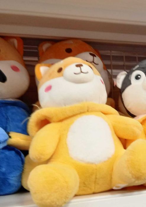 Maskotka piesek w ubraniu dla dzieci