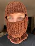 Brązowa kominiarka, balaclava handmade - rękodzieło, nowa