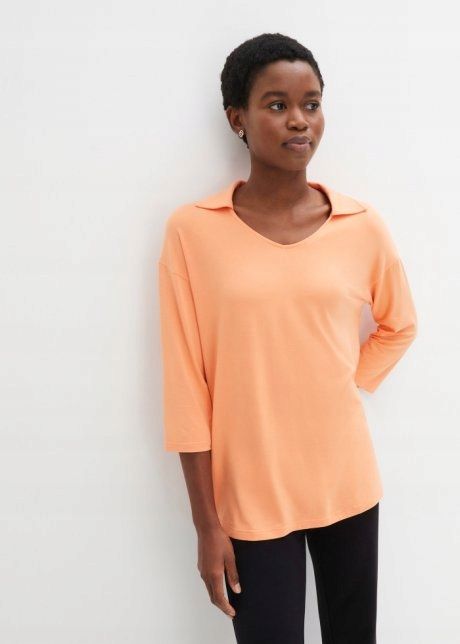 B.P.C bluzka pomarańczowa z kołnierzykiem 40/42.