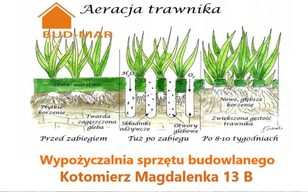 Wynajmę aerator rurkowy wertykulator piaskarkę do trawnika