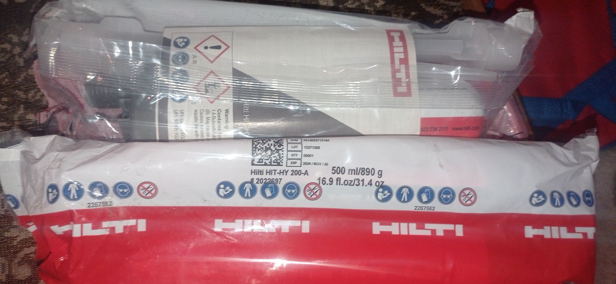 (Есть безнал) Срочно продам анкер Hilti hit-hy 200 A до 10.2025 года