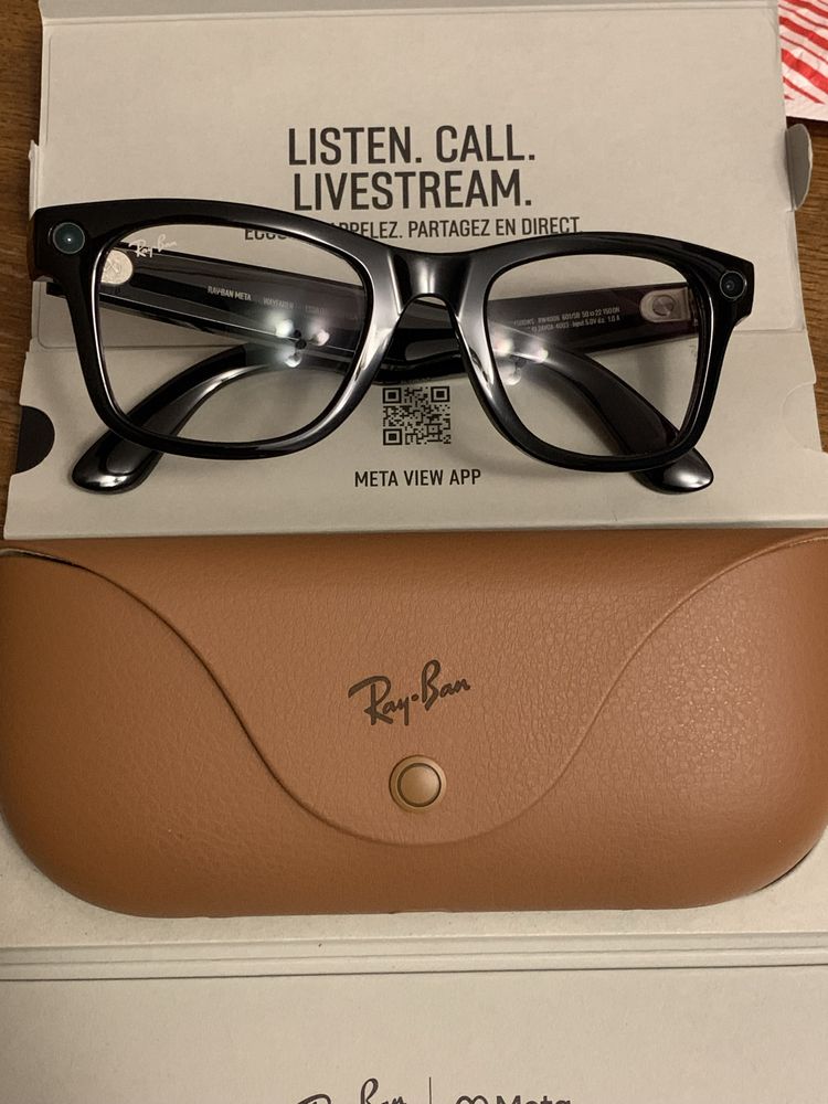 Ray-Ban META wayfarer clear прозорі лінзи смарт окуляри гарнітура