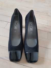 Nowe buty skórzane skora Gabor na obcasie czolenka wsuwane 40 czarne