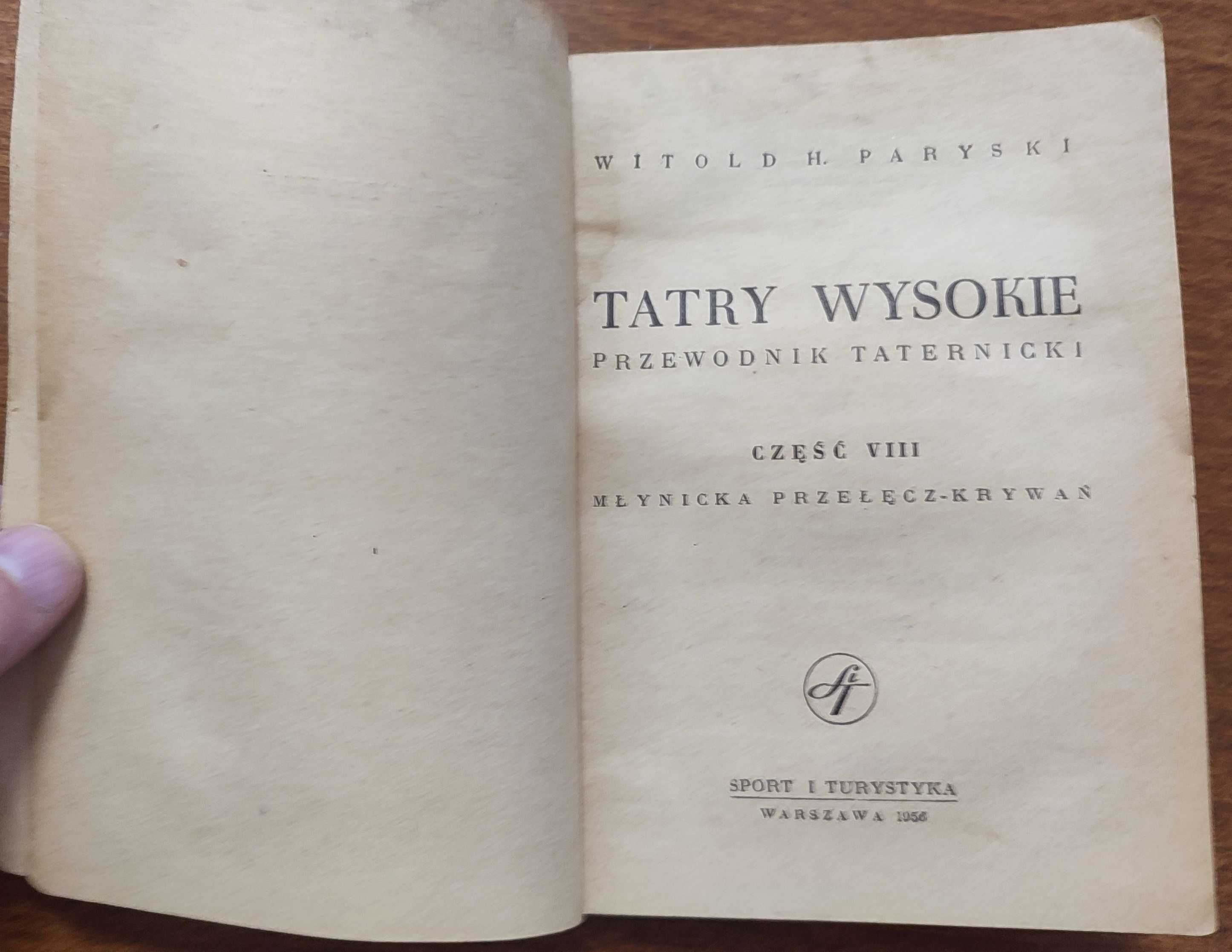 Tatry Wysokie. Przewodnik taternicki. Tom 8. Paryski, WHP