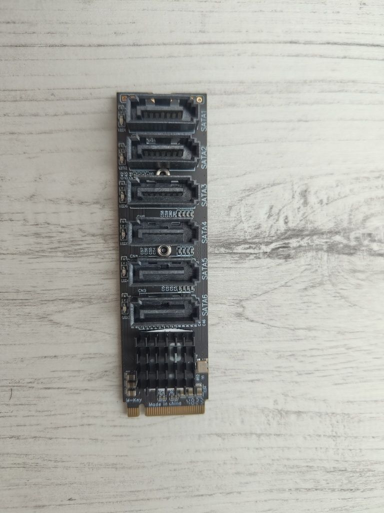 Karta adapter M.2 do SATA 3.0 M.2 MKEY PCI-E Karta 6 SATA porów