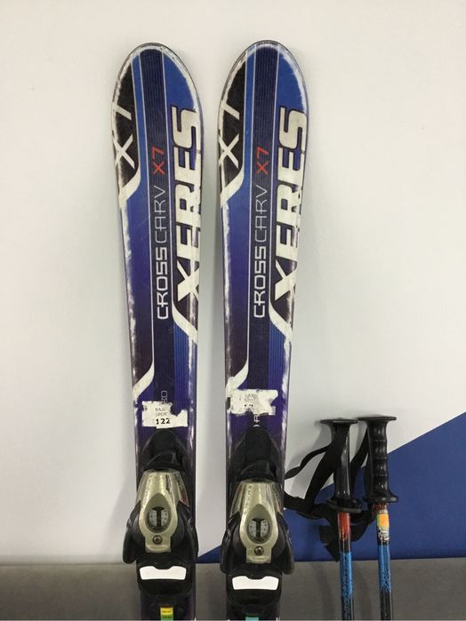 Komplet narty, buty, kije, kask