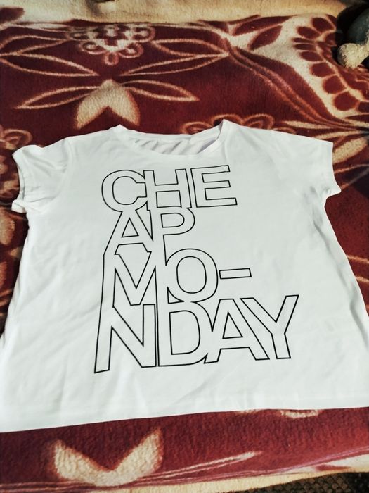 Cheap monday Новейшая футболка. Унисекс. Хлопок 100%