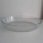 Bandeja Travessa Oval Original Pyrex Vidro Transparente Liso p/ Forno