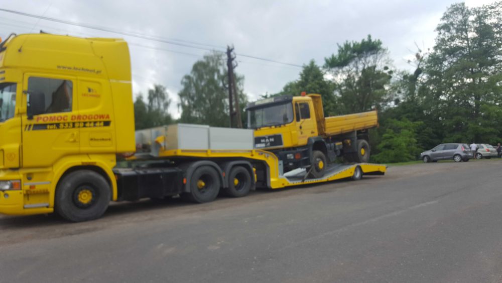 Transport rozładunki widlak ładowarka pomoc drogowa HDS dzwig koparka