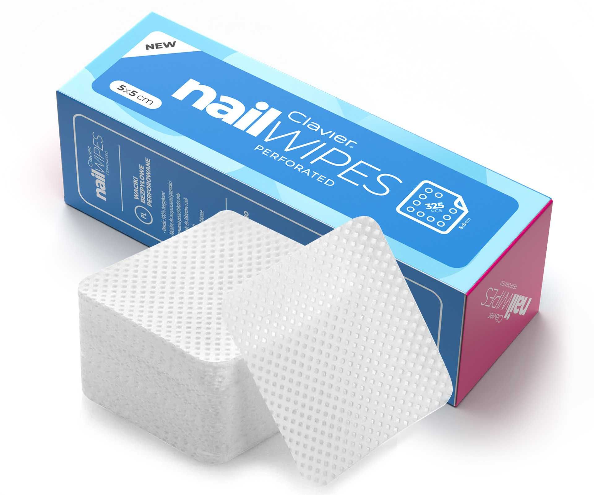 Perforowane waciki bezpyłowe do paznokci Clavier Nail Wipes  325 szt