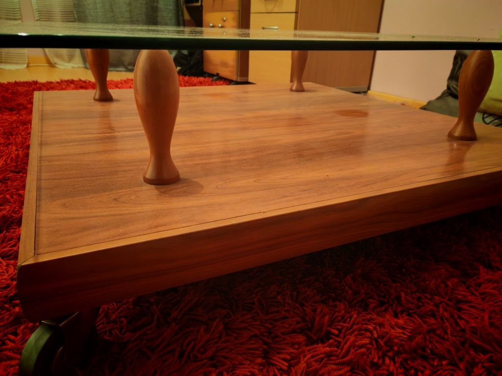 Mesa de centro madeira/vidro