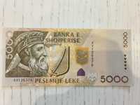 Nota 5000 lek Albânia unc não circulada 2013
