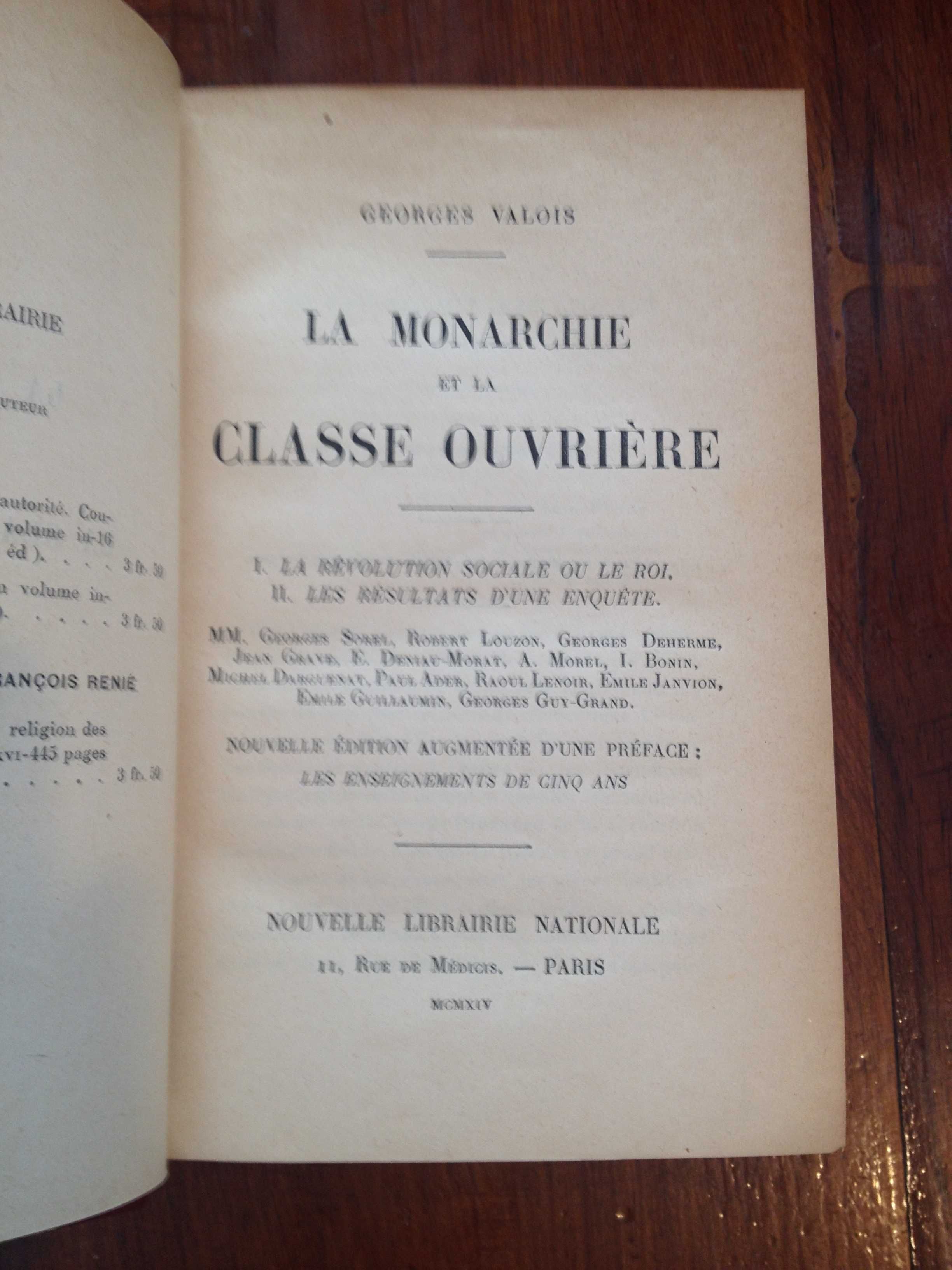Georges Valois - La monarchie et la classe ouvrière