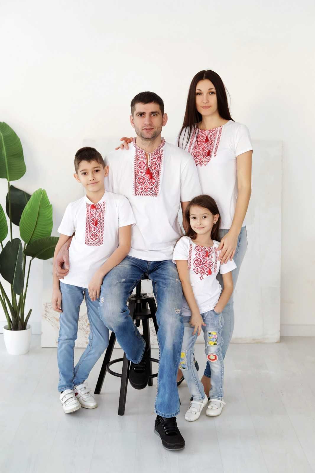 Футболки вишиванки сімейні, комплект вишиванок 3шт