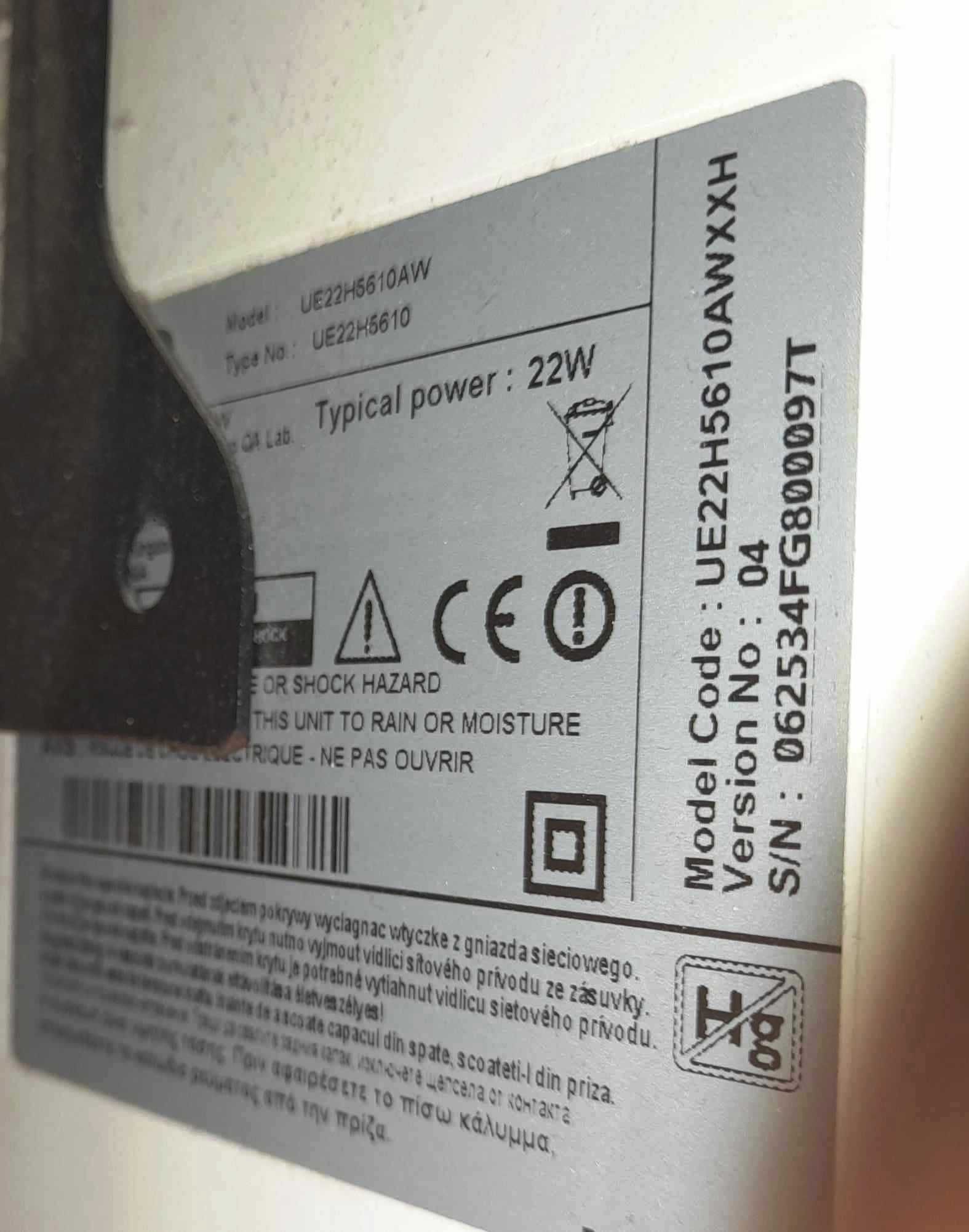 Tv Samsung UE22H5610 na części z uszkodzoną matrycą