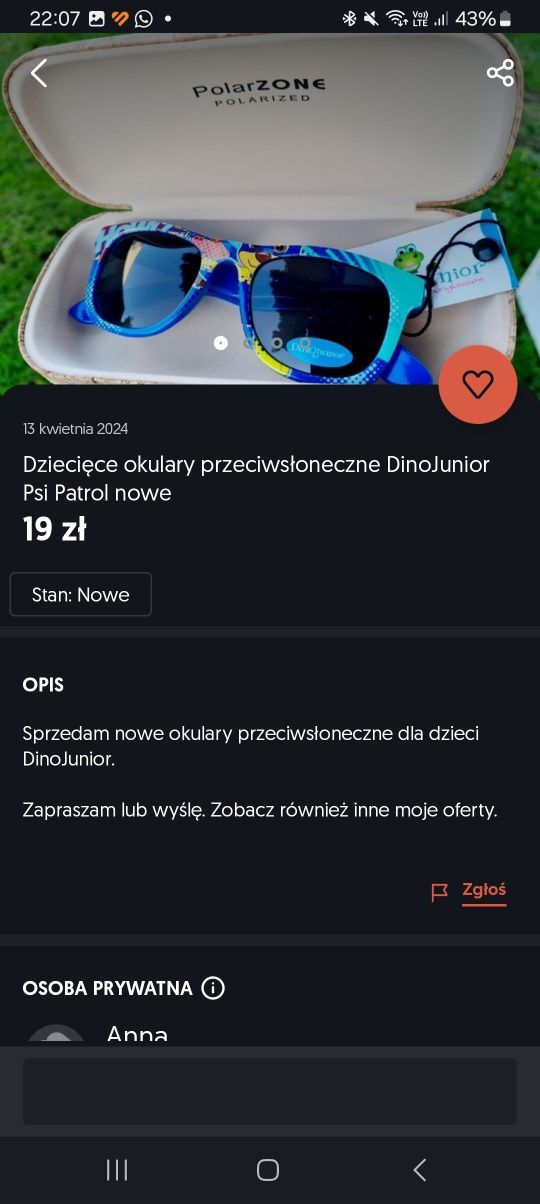 Zestaw dwie pary okularów dziecięcych DinoJunior