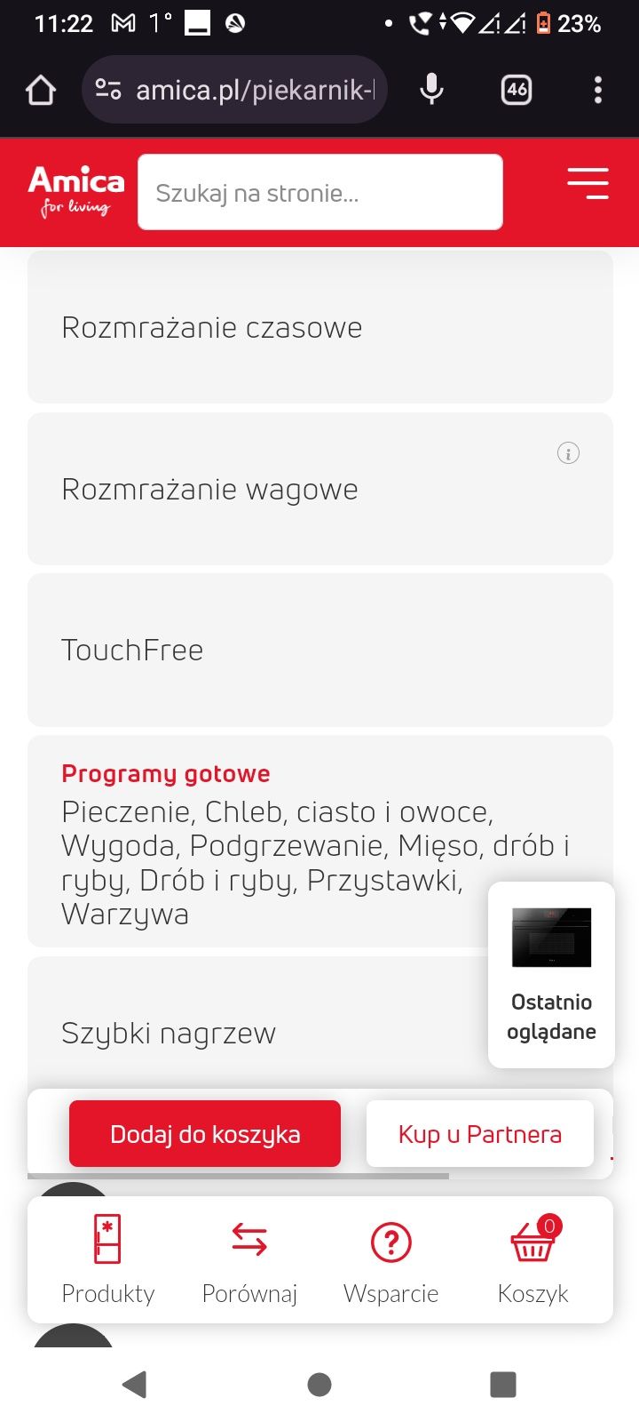 Piekarnik z mikrofalą do zabudowy